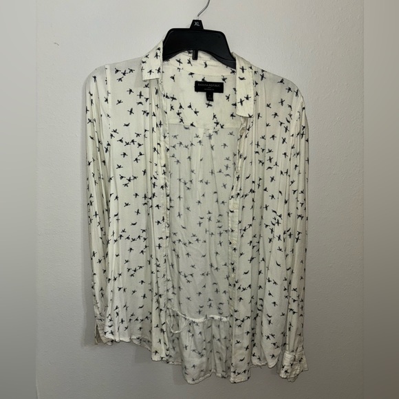 Bird printed button up - Picture 1 of 2